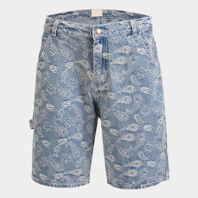 China Vintage Mens Breathable Bandana Denim Shorts Wholesale for sale