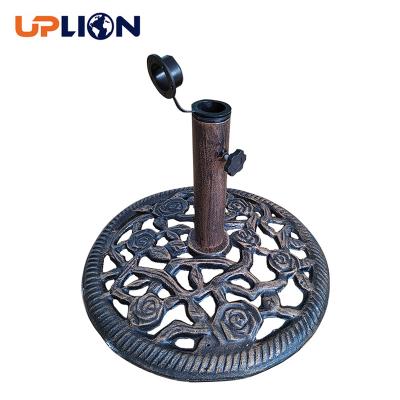 China Modern Uplion Umbrella Stand Patio Umbrella Base Outdoor Heavy Duty Cast Iron Umbrella Base for sale