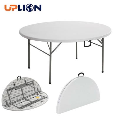 China Uplion 5FT Banquet HDPE Modern Portable White Outdoor Round Plastic Wedding Table Folding Camping Table for sale