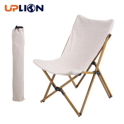 China Wood Portable Outdoor Wood Grain Chair Canvas Beach Uplion Frame Picnic Folding Aluminum Camping Chair for sale