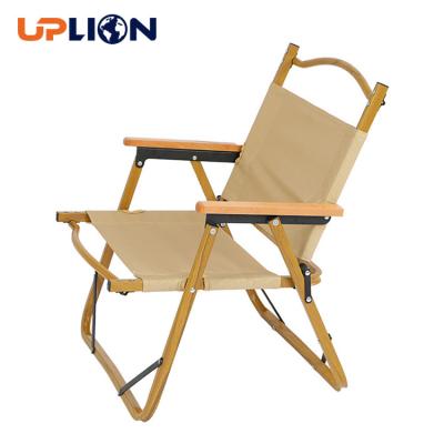 China Portable Outdoor Aluminum Wood Canvas Wood Canvas Picnic Effect Frame Small Lightweight Uplion Folding Beach Camping Chairs for sale