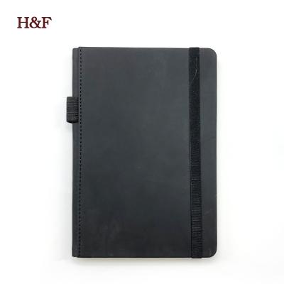 China Hardcover Book, Thick Notebook/Journal with Pen Loop - Stylish Black Leather Notebook with Premium Thick Paper, Orderly, 8.4