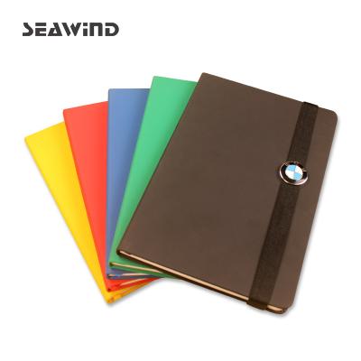 China Simple Spiral Notebook Business A5 Conference Notebook Leather Strip Office Supplies Thickening Work Notebook Ring Cover Silver for sale