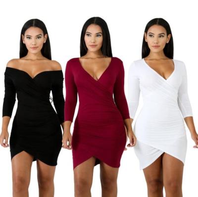 China 2022 Women's Sexy Short Dress Dresses Sexy Long Sleeve Breathable Bodycon Mini Dress for sale