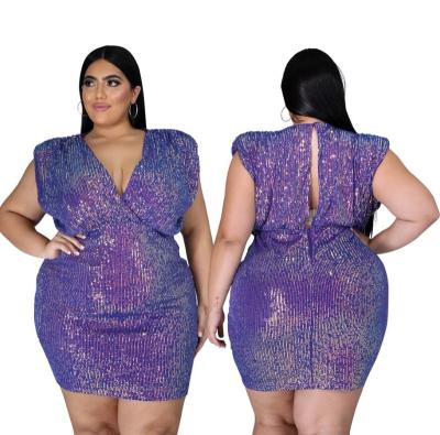 China Wholesale Breathable Long Sleeve See Through Dress Sexy Mesh Rhinestone Plus Size Sequin Club Dress for sale