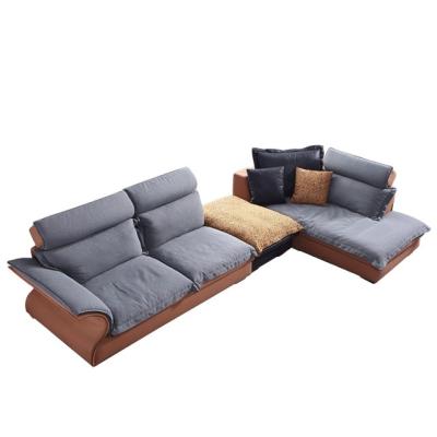 China Nordic modern small apartment living room feather technology fabric spinning sofa for sale