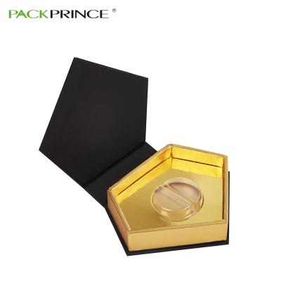 China Small Feather Gold Foil Private Label Tray Rigid Cardboard Custom Packaging Triangle Shape Clear Plastic Empty Eyelash Box for sale