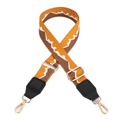 China New Durable Thick 1.5 Inch 3.8cm Wave Girl Bag Belts Jacquard Webbing Textile Polyester Webbing Straps for sale