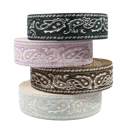 China Factory Durable New Style 5cm Ethnic Colors Belts Jacquard Tapes Bags Eco-friendly Polyester Ties Straps for sale