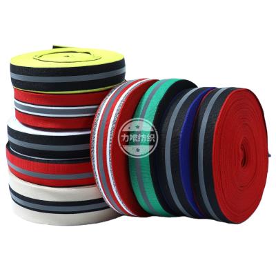 China New Durable Terylene Webbing Many Colors Reflective Strips Polyester Clothing Shoes Imitation Nylon Tapes for sale