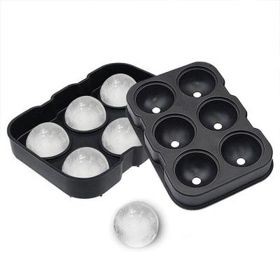 China Large Round Silicone Ice Cube Tray 3D Viable Silicone Ice Cube Mold With Flexible Removable Lid Lightweight for sale