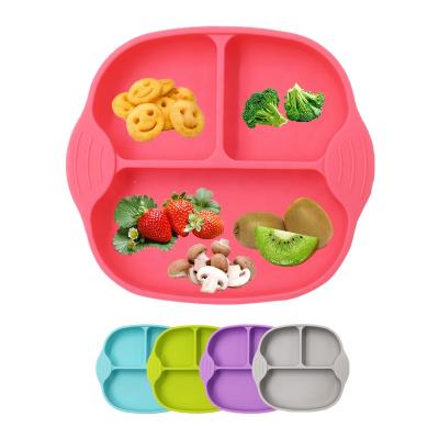 China Food Grade Modern Custom Silicone Dish For Baby Non Slip With Suction for sale