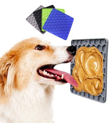 China Sustainable Silicone Lick Pads For Dogs Pet Food Mat Silicone Dog Licking Slow Feeder Rolls Mats With Strong Suction Cups for sale