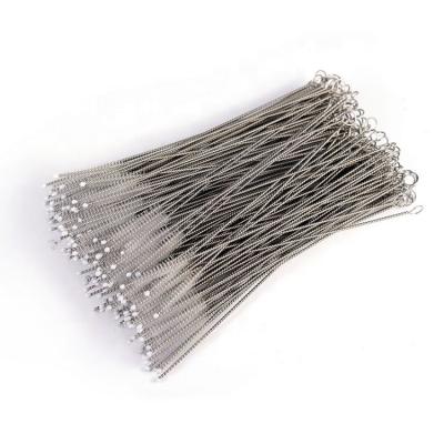 China Straw Brush Cleaner Sample Free Stainless Steel Metal Coconut Potable Cleaning Brush for sale