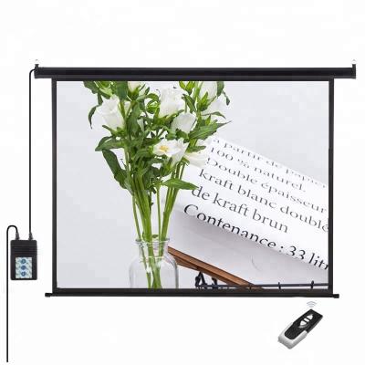 China 100 Inch Electric Motorized Projector Screen 16:9 Electric Projection Screen With Remote Control for sale