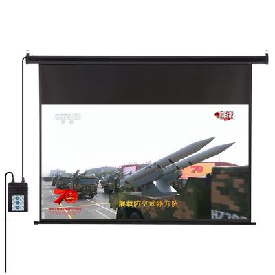 China 120 Inch HD Electric Wall Mount Projector Electric Screen Motorized Projection Screen for sale