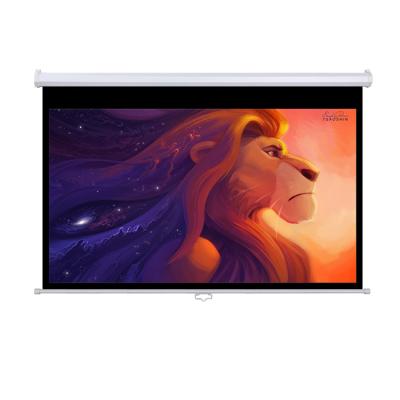 China 84 Inch 16:9 Format Pull Down Self Locking Manual Projection Screen for sale