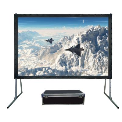 China Quick Fold 100 Inch 16:9 Quick Fold Projection Screen White Soft Foldable PVC Projector Screen With Flight Case for sale