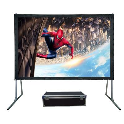 China Quick Fold 150 16:9 Inch Quick Fold Projection Screen White Soft Foldable PVC Projector Screen for sale