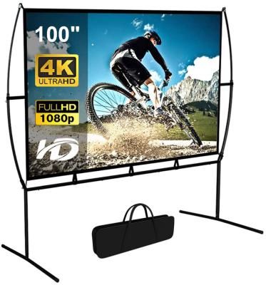 China Quick Fold Projector Screen With Double Sided 100 Inch HD 4K Projection Screen Indoor Outdoor Foldable Portable Cinema for sale