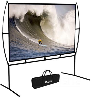 China Quick Fold Projector Screen With 120 Inch Projection Screen Indoor Outdoor Double Stand Foldable Portable Cinema for sale