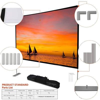 China Fast Fold Projector Screen with Stand 120 Inch 16:9 HD 4K Projection Screen Indoor Outdoor Single Fast Folding Screen for sale