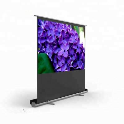 China Factory direct sale pull up 100 inch 16:9 portable floor rise projector screen pull up projection screen for sale