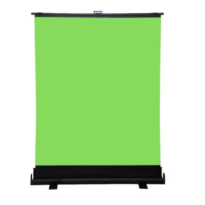 China Floor Push Up Green Screen Background 150x200cm Pull Backing Green Screen For Live Broadcast for sale