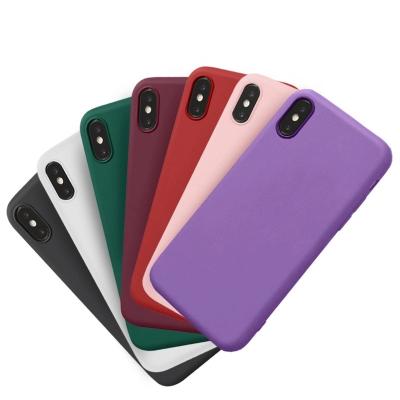 China Custom Anti-fall Wholesale Silicone Tpu Logo Bottom Cell Phone Case Cover For Iphone Xs Xr X 6 7 8 plus 11 pro Max Shockproof for sale