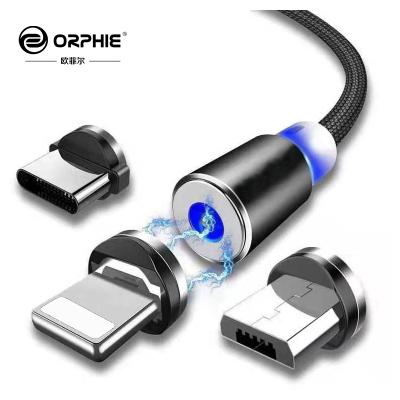 China Cheap Magnetic USB Cable Indicator Light MP3/MP4 Player Price LED Micro USB A To USB C Charging Cable For Mobile Phone for sale