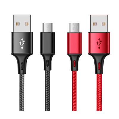 China High quality usb v8 MP3/MP4 player cable with color box micro braided nylon usb cable 2.4A fast charging the android data cable for sale