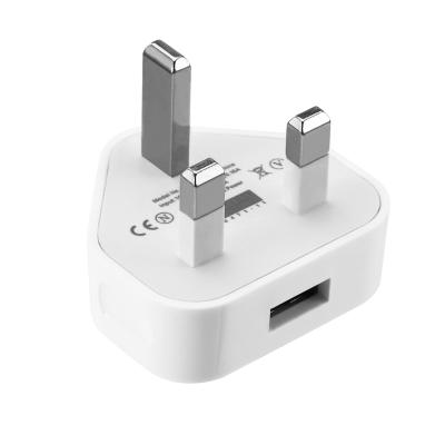 China High Quality UK Mobile Phone 3 Pin Plug Charger Travel For iPhone 5V 1A USB Charger Adapter 5W Wall Charger for sale