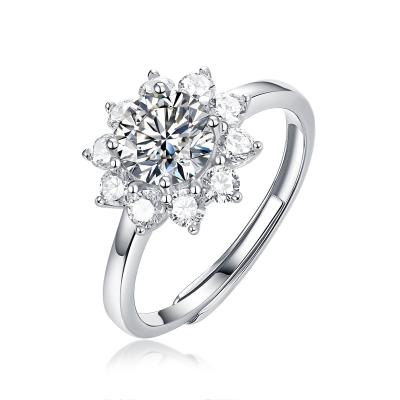 China Ladies Sterling Silver Jewelery Anillos Plata 925 Stone Adjustable Cubic Zircon Sunflower Ring HOT FASHIONABLE for sale