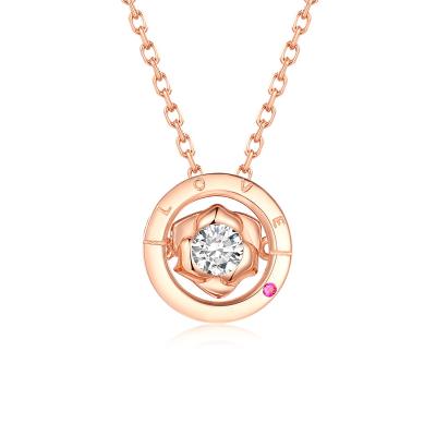 China Hot CLASSIC Jewelry Ladies Rose Gold Sterling Silver 925 Stone Women's CZ Pendant Necklace for sale