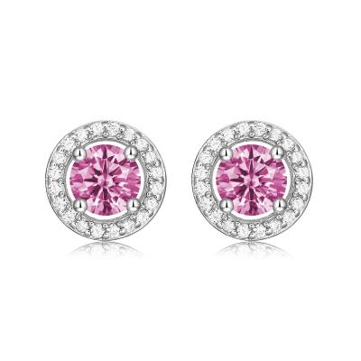 China CLASSIC Hot Stone Jewelry For Women 1ct VVS D Color Rhodium Plated 925 Silver Moissanite Stud Earrings for sale