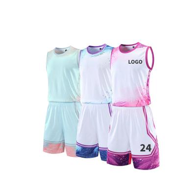 China New OEM Logo Design Mesh Breathable High Quality Basketball Uniforms Reversible Wholesale Blank Basketball Tank Tops for sale