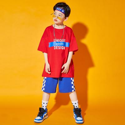 China Hot Selling Hip Hop Products Hip Loose Hop Comfortable And Breathable Sleeve Boys Shorts Cotton Set Matching Clothing for sale