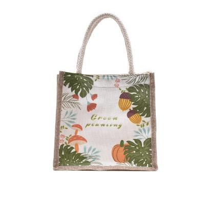 China 2022 Beach Canvas Bag Small Jute Bag Manufacturing Reusable Reusable Packing Shopping Bag Customization Printing Wedding for sale