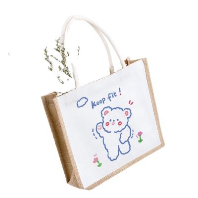 China Natural Cheap Jute Eco-friendly Bag Recycle Carry Jute Shopping Bags Foldable for sale