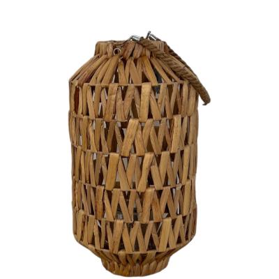 China Home Decoration 3PCS handmade  natural material grass lantern with glass 2023 new design for home/outdoor lighting for sale