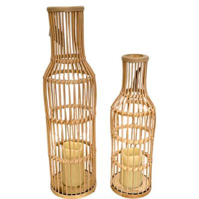 China Home Decoration Handmade natural  paper rope lantern metal frame with battery bulb hign quality for home decor or Christmas for sale