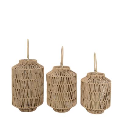 China Home Decoration Metal Frame Lanterns Paper Rope Lantern For Home Table Decoration for sale