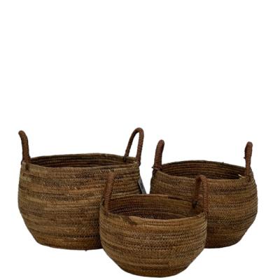 China Sustainable Hot selling Household handmade Banana string  basket with two handle best price spring new design for home storage for sale