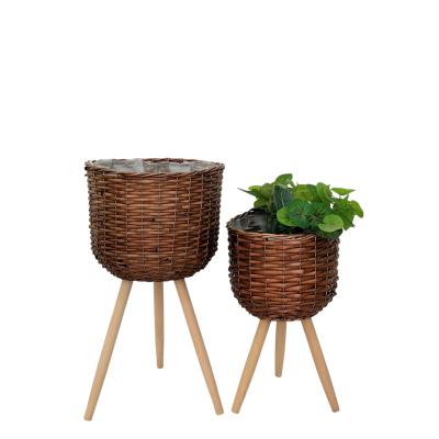 China CLASSIC Wicker Planter Basket Flower Pot Baskets For Planting Plants Flowers for sale