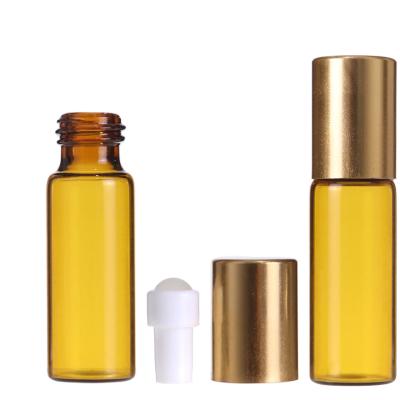 China Customizable Personal Care 5ml 10ml 20ml Amber Glass Roll On Bottle Amber Glass Roll On Bottle 10ml for sale