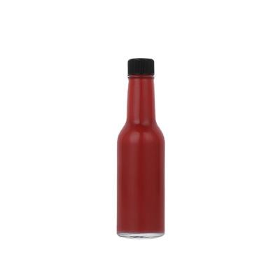 China Food hot sale round shape kitchen glass bottle for oil 100ml chill glass bottle with red  plastic insert for sale