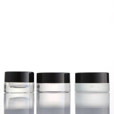 China Cosmetic Hot sale 3g 5g round glass eye cream jar Empty glass cosmetic sample jar mini glass jar for sale