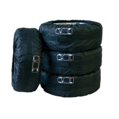 China Polyester Car Spare Tire Cover For Summer Winer Auto Polyester Tire Wheel Protector Storage Custom Bags for sale