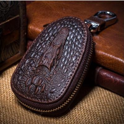 China New Design Crocodile Genuine Leather Car Key Case Storage Bag Cover Holder Universal Size for sale