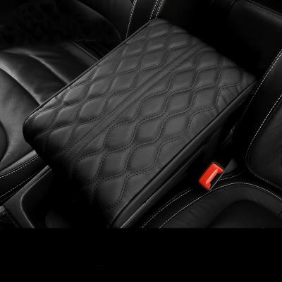 China Business/Luxury Car Armrest Leather Pad Cushion Universal Auto Center Console Seat Armrests Box Lid Hand Rests for sale